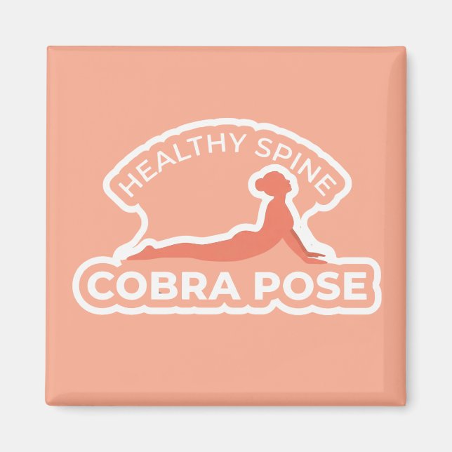 Bhujangasana Cobra Pose • Healthy Spine Yoga Magnet (Front)