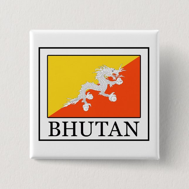 Bhutan 15 Cm Square Badge (Front)
