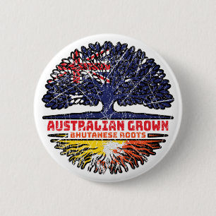 Bhutan Bhutanese Australian Australia Tree Roots 6 Cm Round Badge