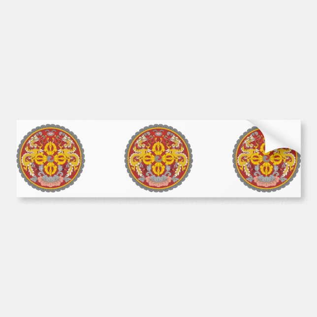 bhutan emblem bumper sticker (Front)