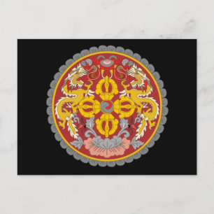 bhutan emblem postcard