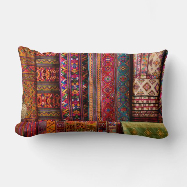 Bhutan fabrics for sale lumbar cushion (Front)