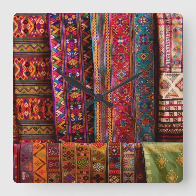 Bhutan fabrics for sale square wall clock (Front)