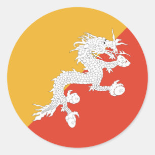 Bhutan Fisheye Flag Sticker