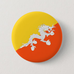 Bhutan flag 6 cm round badge