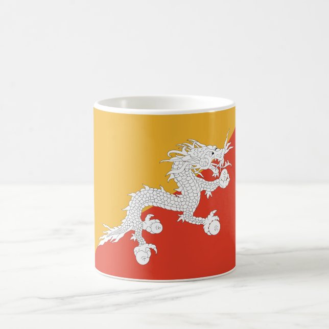 Bhutan Flag Coffee Mug (Center)
