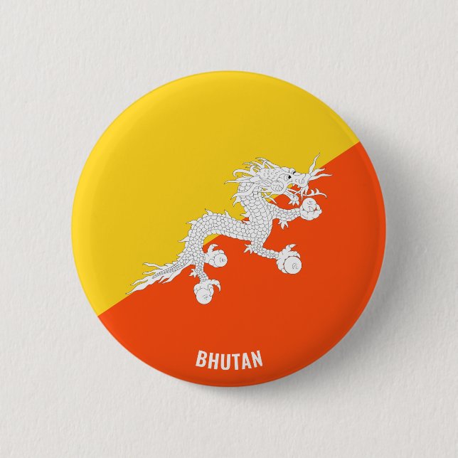 Bhutan Flag Cute Patriotic 6 Cm Round Badge (Front)