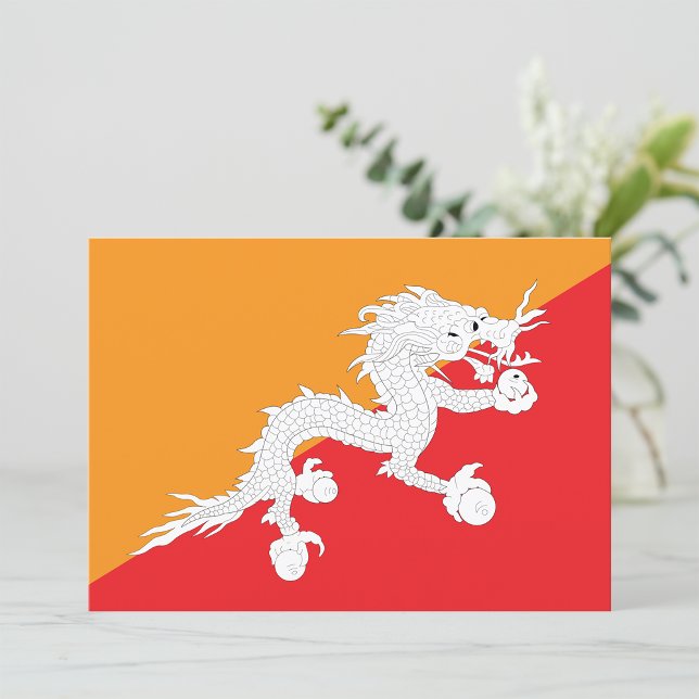 Bhutan Flag Design with White Dragon Invitation (Creator Uploaded)