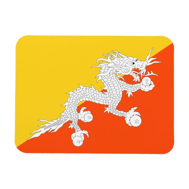 Bhutan flag magnet (Horizontal)