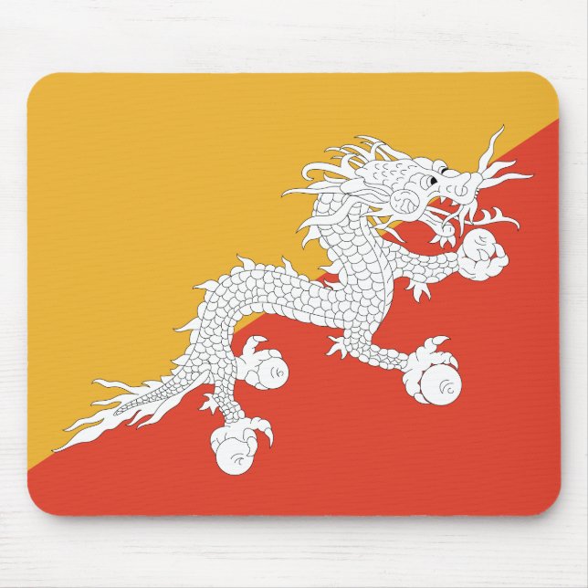 Bhutan Flag Mouse Mat (Front)