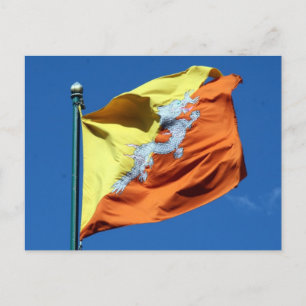 bhutan flag postcard