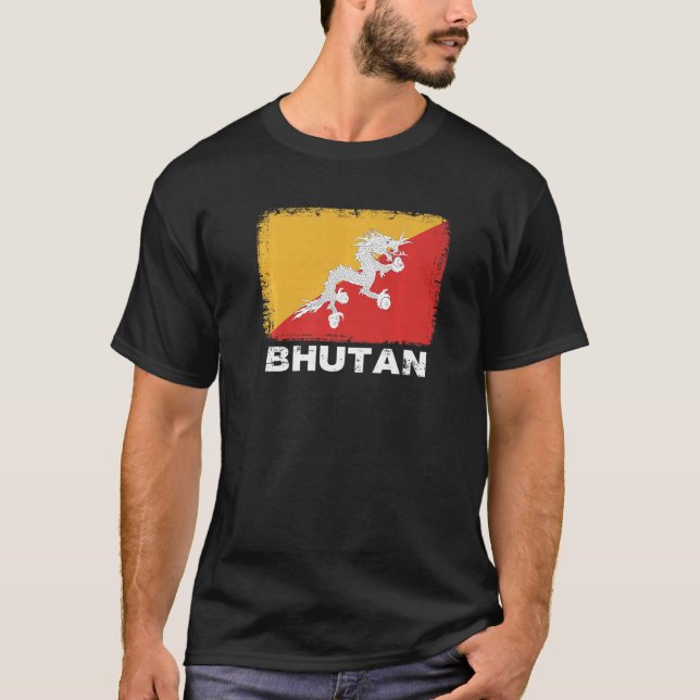 Bhutan Flag  Support Bhutanese People Women Men T-Shirt (Front)