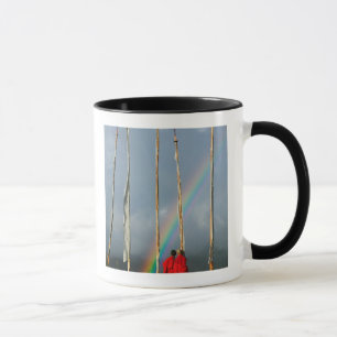 Bhutan, Gangtey village, Rainbow over two Mug