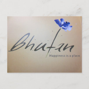 bhutan happiness postcard