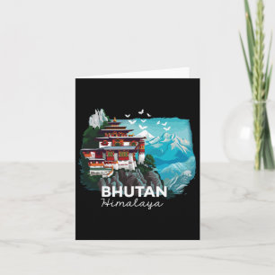 Bhutan Himalaya Temple Bhutanese Hiking Costume Card