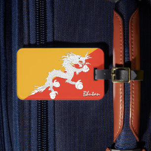 Bhutan Luggage Tags, patriotic Bhutanese Flag Tag