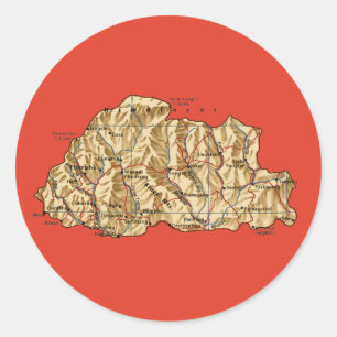 Bhutan Map Sticker