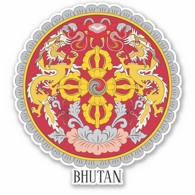 Bhutan National Coat Of Arms Patriotic (Front)