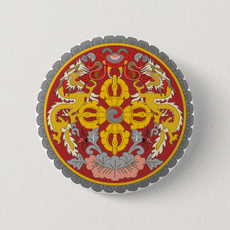 Bhutan Official Coat Of Arms Heraldry Symbol 6 Cm Round Badge