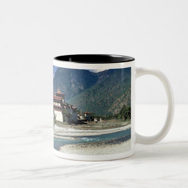 Bhutan, Punaka. The Mo Chhu River flows past Two-Tone Coffee Mug (Right)