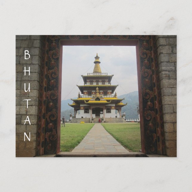bhutan temple door postcard (Front)
