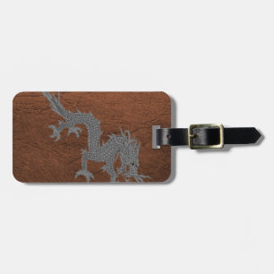 Bhutanese Dragon on Leather Luggage Tag
