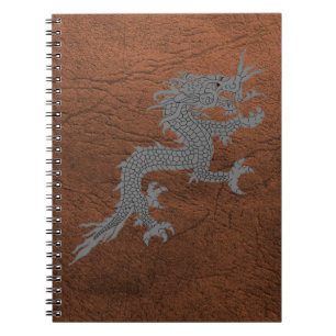 Bhutanese Dragon on Leather Notebook