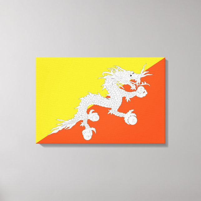 Bhutanese Flag (Bhutan) (Thunder Dragon) Canvas Print (Front)