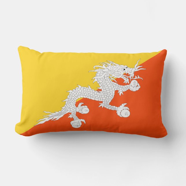 Bhutanese Flag (Bhutan) (Thunder Dragon) Lumbar Cushion (Front)