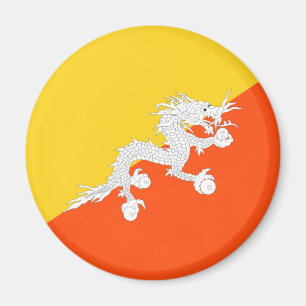 Bhutanese Flag (Bhutan) (Thunder Dragon) Magnet