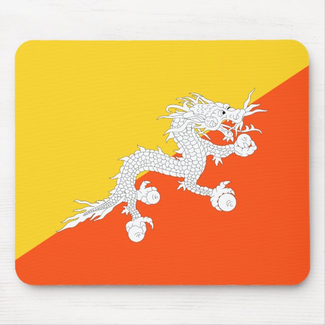 Bhutanese Flag (Bhutan) (Thunder Dragon) Mouse Mat (Front)