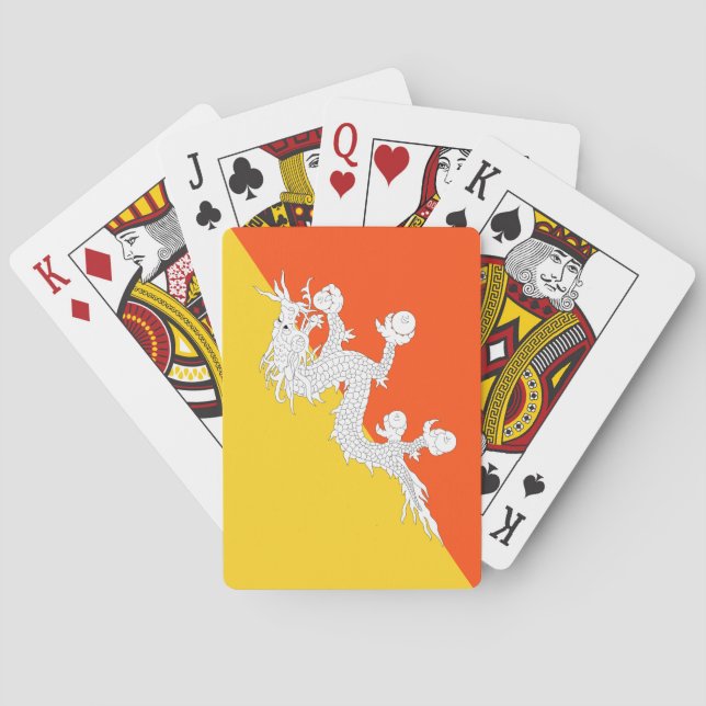 Bhutanese Flag (Bhutan) (Thunder Dragon) Playing Cards (Back)