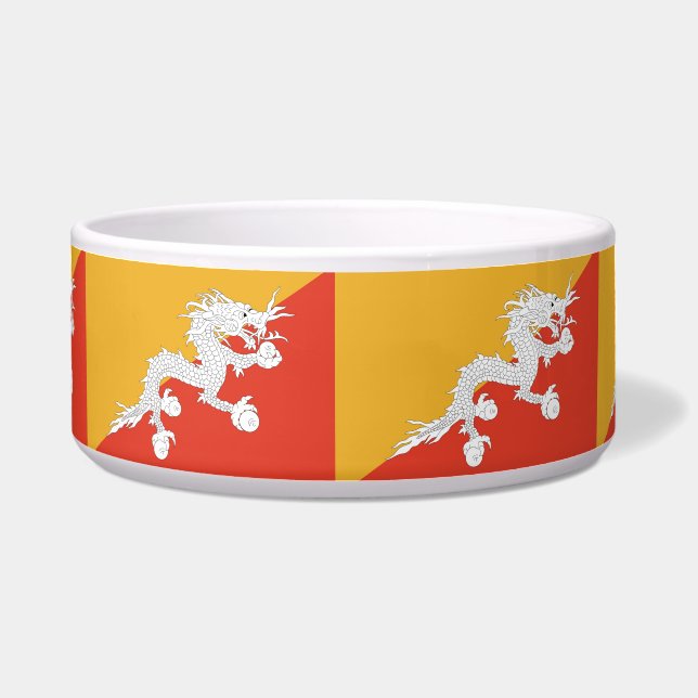Bhutanese Flag Pet Bowl (Front)