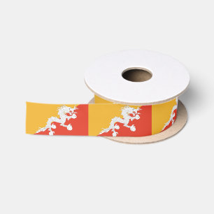 Bhutanese Flag Ribbon, Dragon travel, Bhutan Satin Ribbon