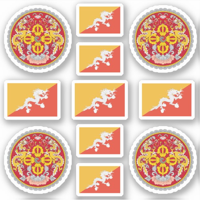 Bhutanese national symbols /coat of arms and flag (Front)