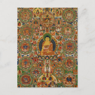 Bhutanese painted complete mandala postcard