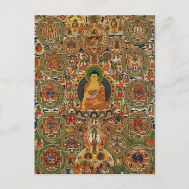 Bhutanese painted complete mandala postcard (Front)