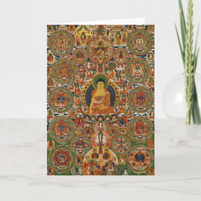 Bhutanese painted complete mandala thank you card (Front)