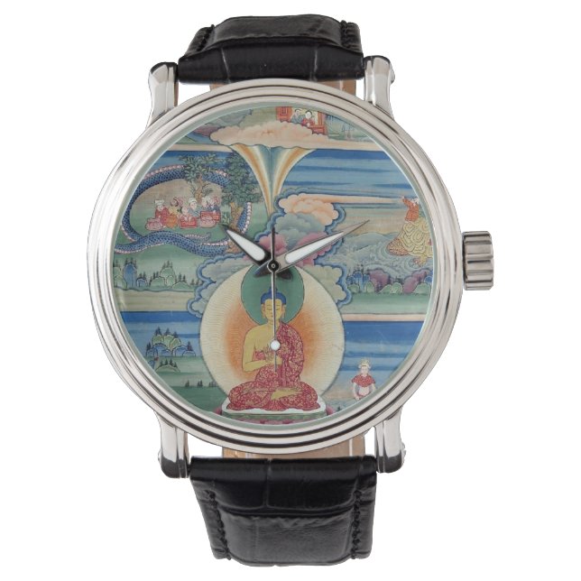 Bhutanese painted thanka of the Jataka Tales Watch (Front)