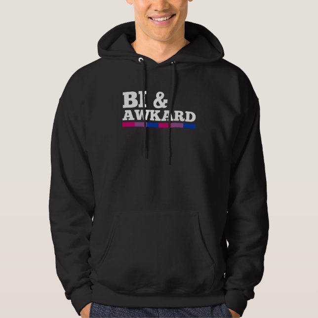 Bi And Awkward Bisexual Pride Flag Minimalist Styl Hoodie (Front)