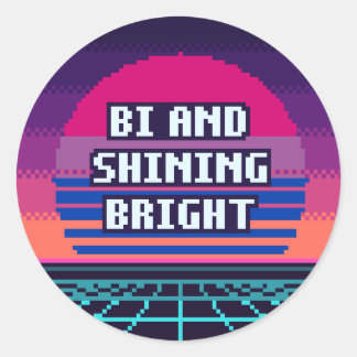 Bi And Shining Bright Pride Pixel Sticker