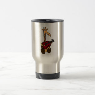 BI- Awesome Giraffe Playing Guitar Travel Mug