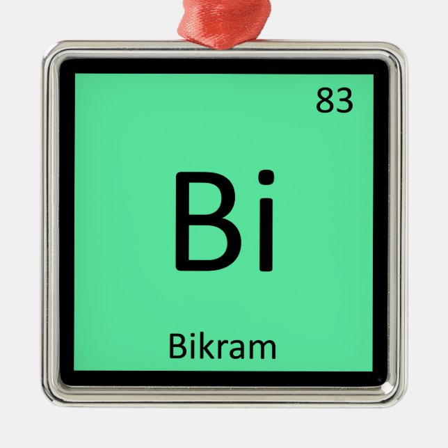Bi - Bikram Yoga Chemistry Periodic Table Symbol Metal Tree Decoration (Front)