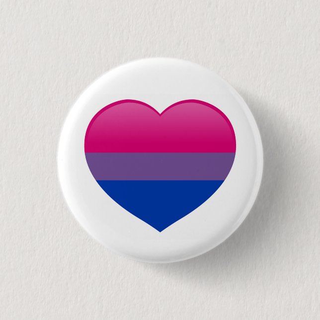Bi Bisexual Flag Love Heart 3 Cm Round Badge (Front)