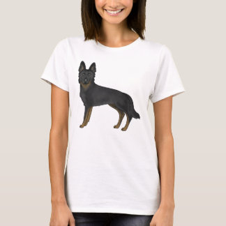 Bi-Black German Shepherd Cute Cartoon Dog T-Shirt
