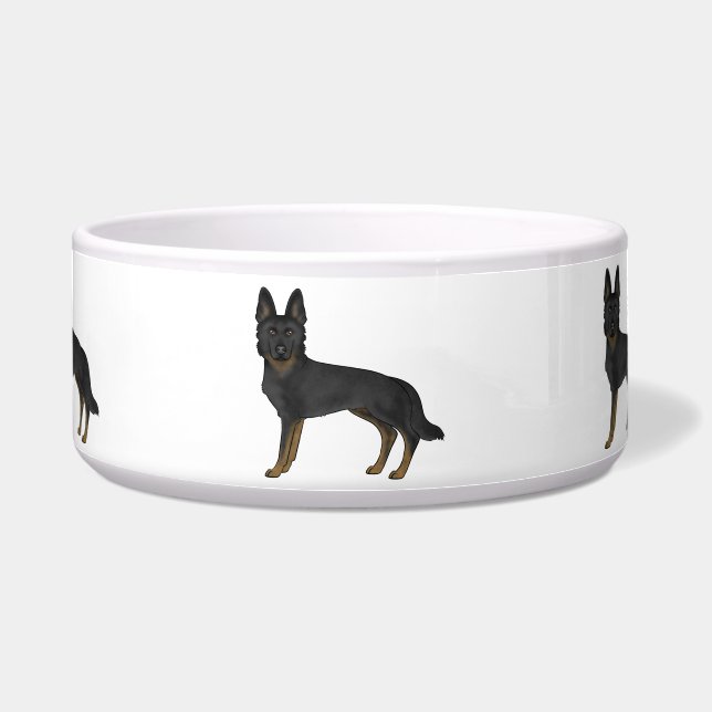 Bi-Black German Shepherd Cute Cartoon Dogs (Front)