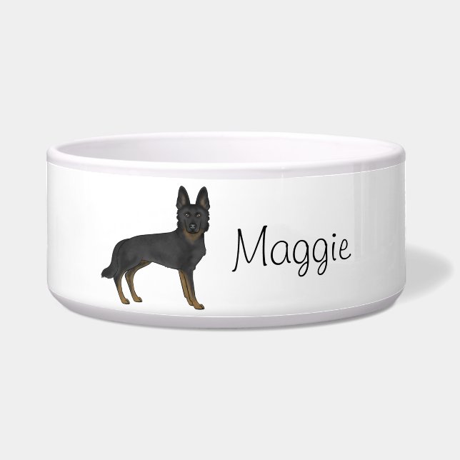 Bi-Black German Shepherd Cute Dog With Custom Name (Front)