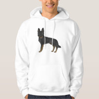 Bi-Black German Shepherd GSD Breed Cartoon Dog