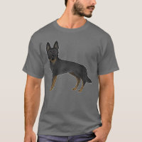Bi-Black German Shepherd GSD Dog Cute Cartoon Dog