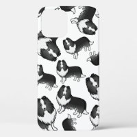 Bi-Black Shetland Sheepdog Cartoon Dog Pattern